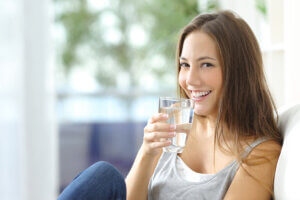 Girl drinking water